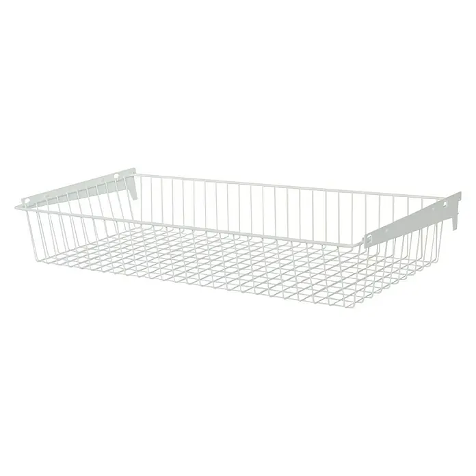 Element System Drahtkorb - L x B: 35 x 80 cm, Weiß/Aluminium, Geeignet für: Schiene Classic Raster 32