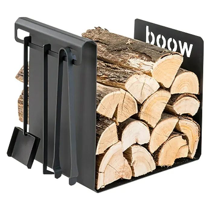 Holzkorb Wood Att - 50 x 35 x 49,5 cm, Stahl, Schwarz