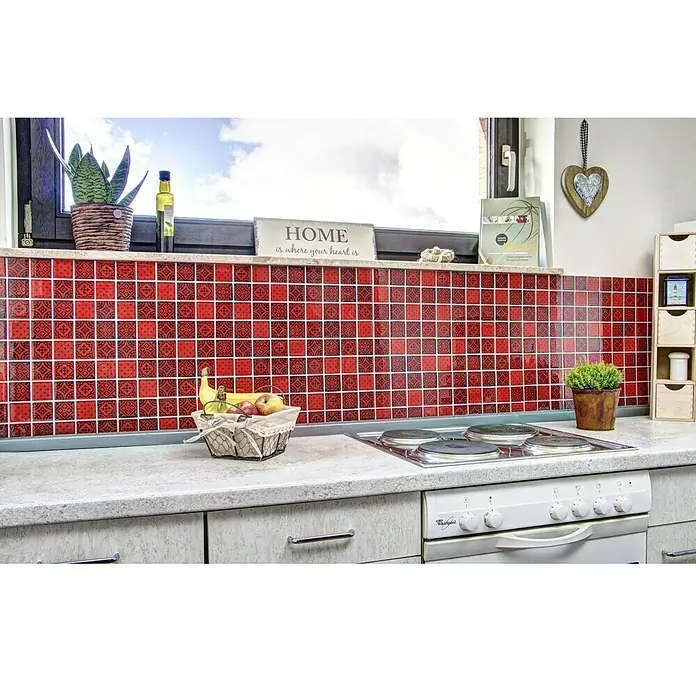 Mosaikfliese Quadrat Crystal XCM 8OP3 - 30 x 30 cm, Rot, Glänzend - Stimmungsaufnahme