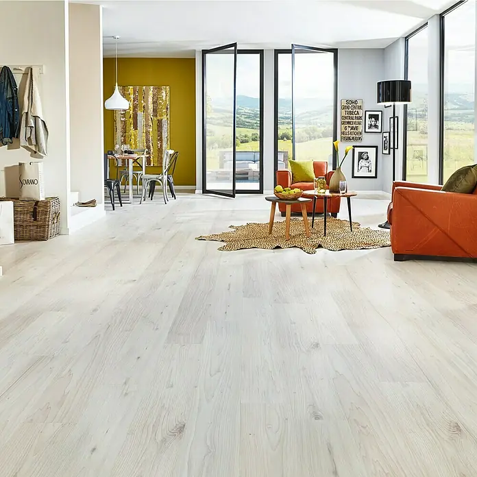 LOGOCLIC Family Laminat Hrast Florenz - 1.285 x 192 x 7 mm, Rustikalni pod - Živopisni prikaz