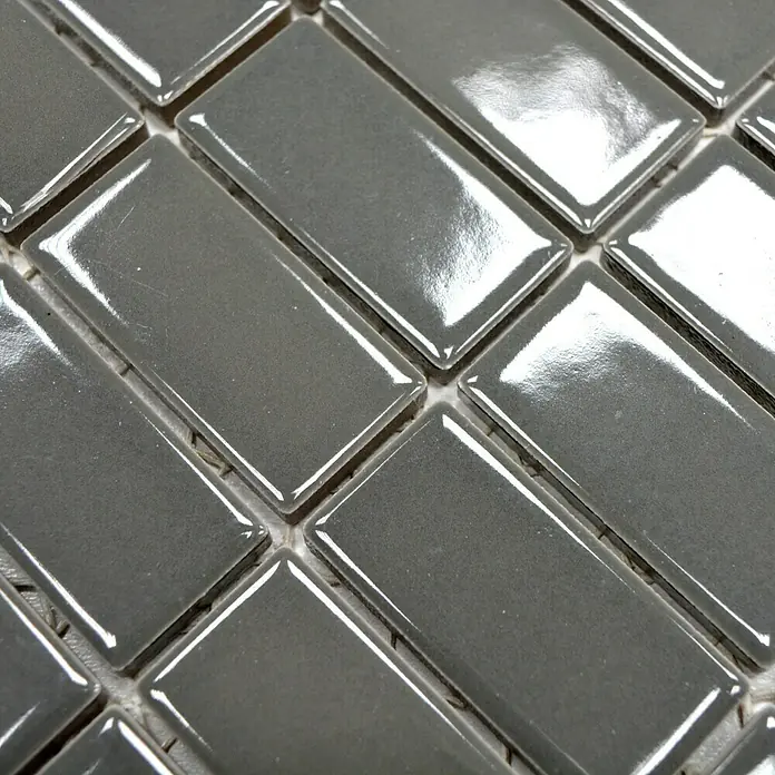 Mosaikfliese Uni ST 380 - 29,8 x 29,8 cm, Grau, Glänzend