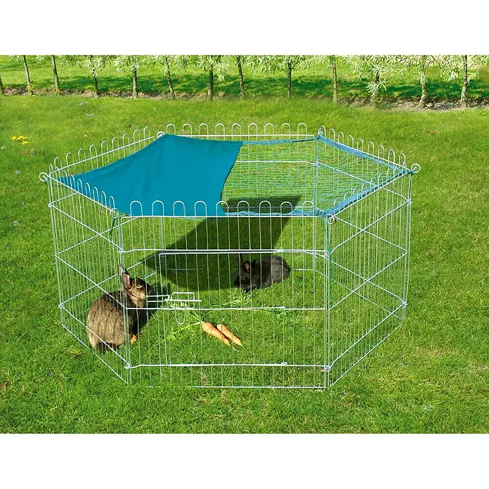 Dobar Freilaufgehege - 123 x 106 x 60 cm, Grau, Metall - Stimmungsaufnahme