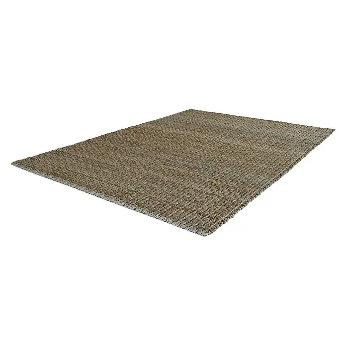 Kayoom Teppich Chess 210 - Natur/Schwarz, 150 x 80 cm, 100% Jute-/Baumwollmischung - Ansicht von oben