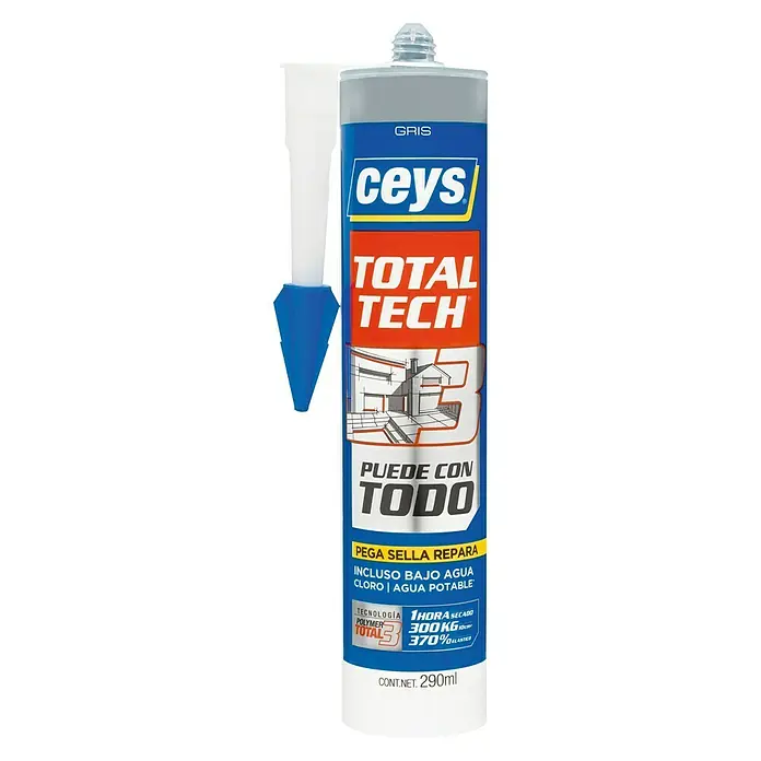 Ceys Adhesivo y sellador Total-Tech gris - Gris, 290 ml