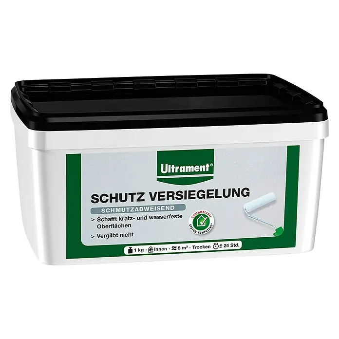 Ultrament Schutz-Versiegelung - Seidenmatt, 1 kg, Transparent - Vorderansicht