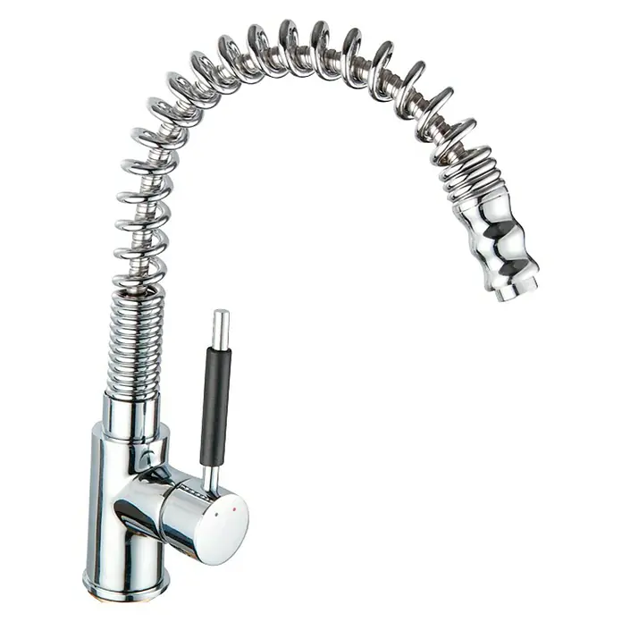 Rousseau Grifo de cocina Profesional - Cromo, Brillante, Muelle espiral