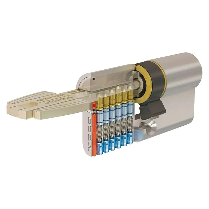 Tesa Assa Abloy Cilindro de perfil T60 - Número de llaves: 5 ud., Longitud total interior/exterior: 30/40 mm, Latón