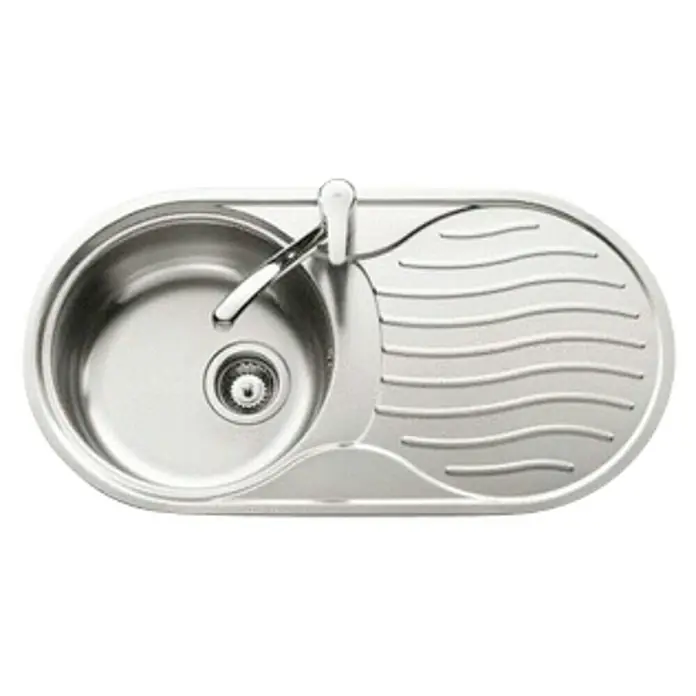 Teka Fregadero encastrable Universo DR-80 1C+1E - 44 x 84 cm, Acero inoxidable, Cromo