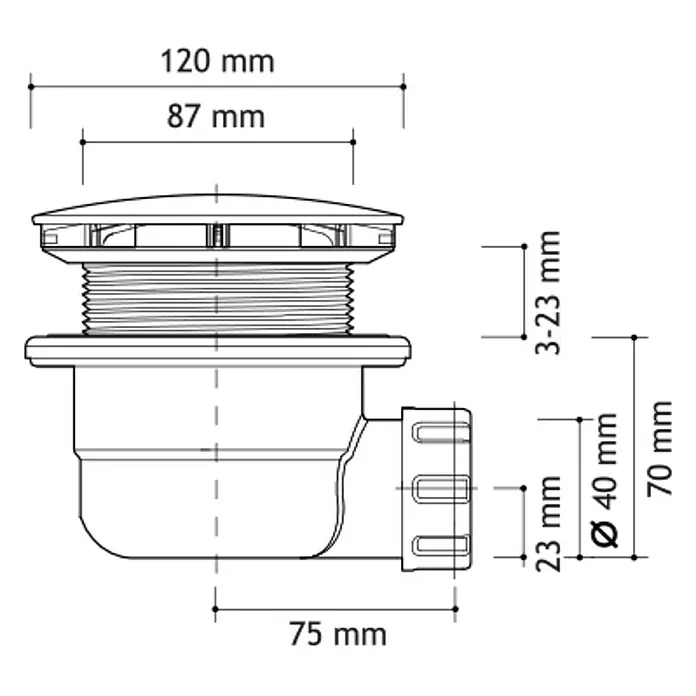 Plastisan Válvula sifónica para ducha Drena 120 - Diámetro salida: 40 mm