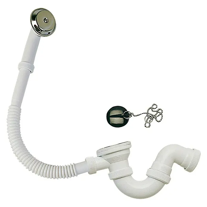 Válvula para bañera con sifón en envase - 1½", Polipropileno, Apto para: Bañeras