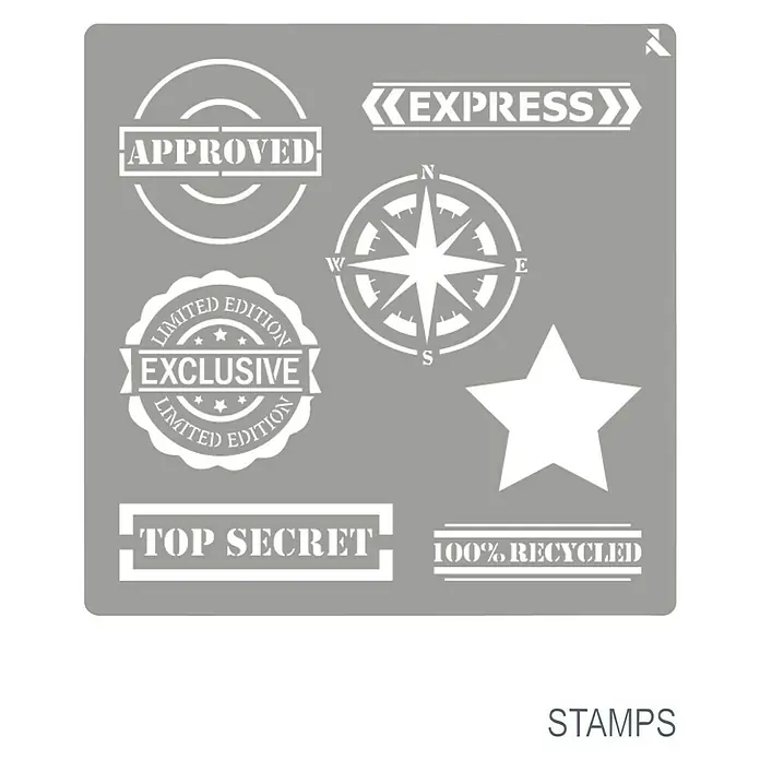 La Pajarita Plantilla decorativa Stencil Stamps - Sellos, 20 x 20 cm, Plástico