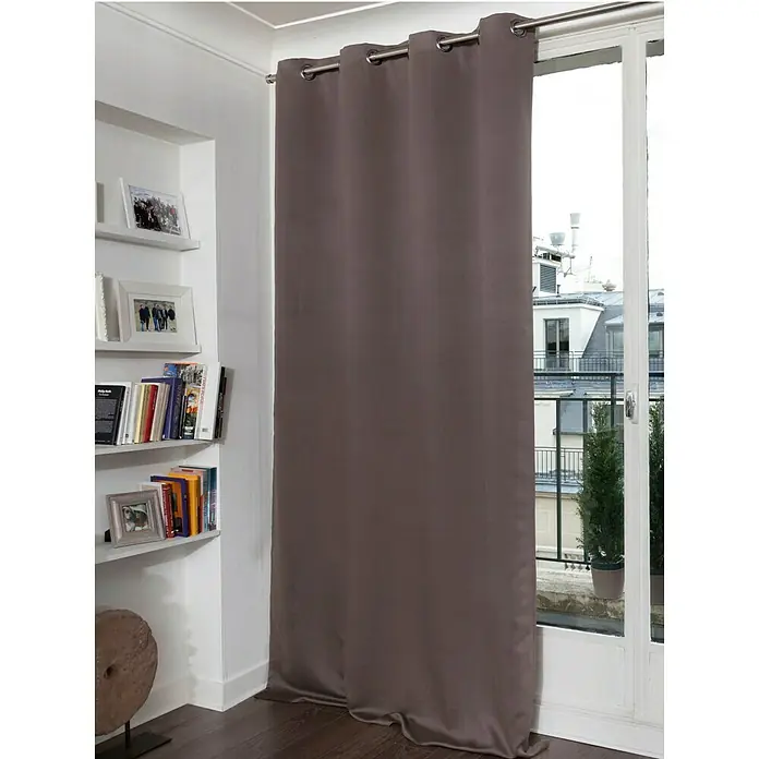 Cortina con ollaos opaca - 140 x 240 cm, 100% poliéster, Gris