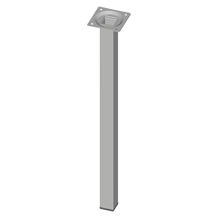 Element System Pata de tubo de acero cuadrangular - L x An x Al: 25 x 25 x 400 mm, Aluminio blanco