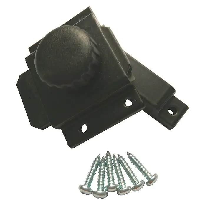 Pestillo deslizante - L x An x Al: 50 x 45 x 20 mm, Puertas para habitaciones, Negro