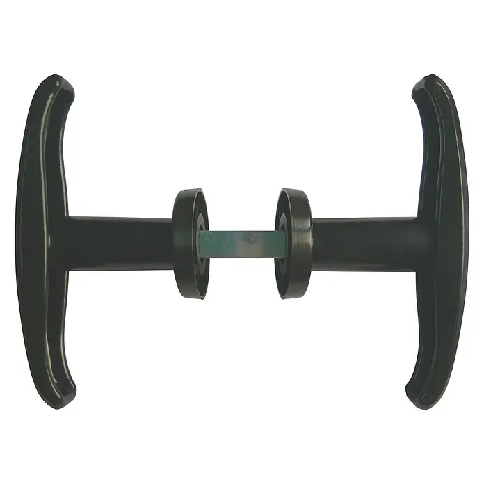 Juego de manillas para puertas basculantes - Largo: 9 cm, Negro