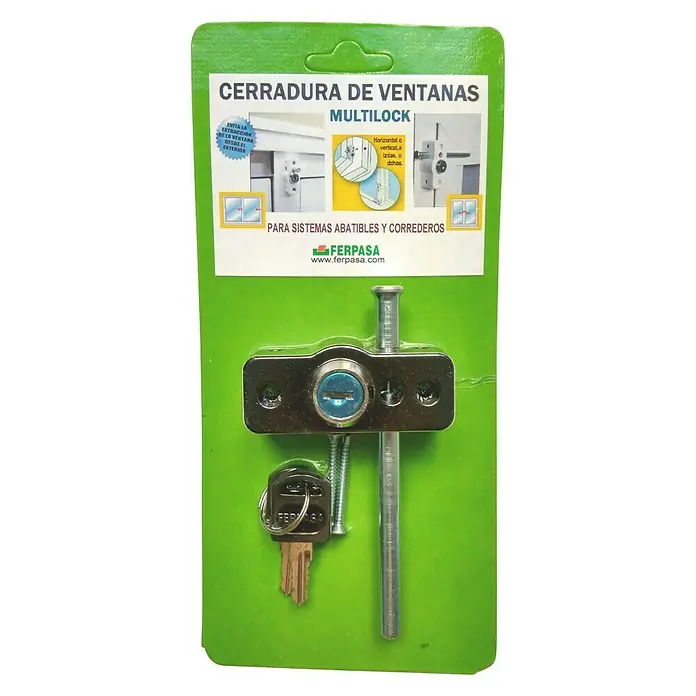 Cierre de seguridad para ventanas Multilock - Negro, Número de llaves: 2 ud., Para interior