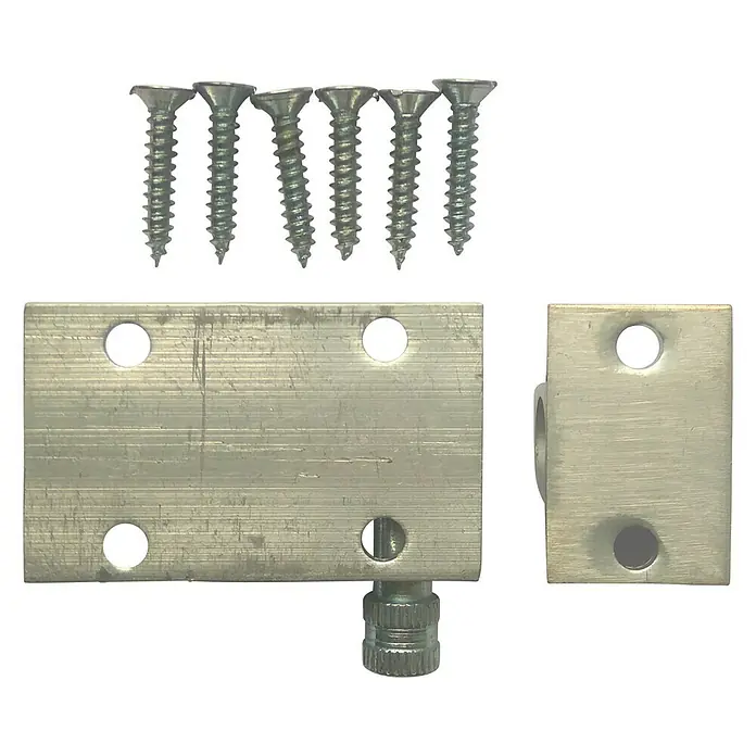Cerrojo - Largo: 60 mm, Aluminio, Plateado