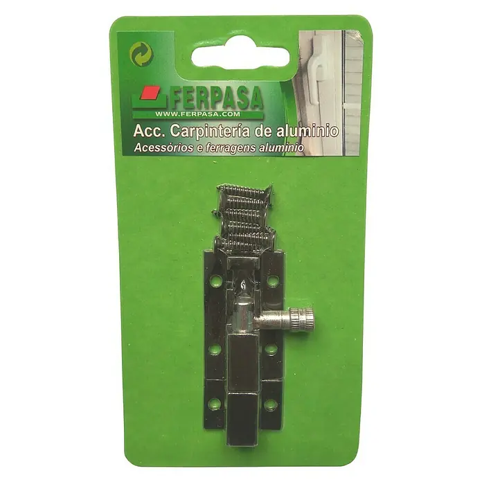 Cerrojo - Largo: 60 mm, Aluminio, Negro