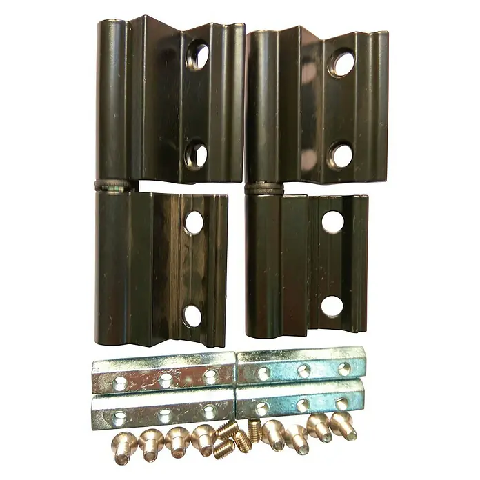 Bisagra con 3 hojas - 10,5 x 4,5 x 2,5 cm, Negro, 2 uds., Apto para: Ventanas mallorquinas