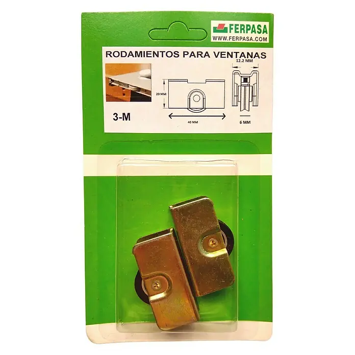 Cojinete de bolas metal 3-M - Diámetro: 20 mm, Ancho: 12,2 mm