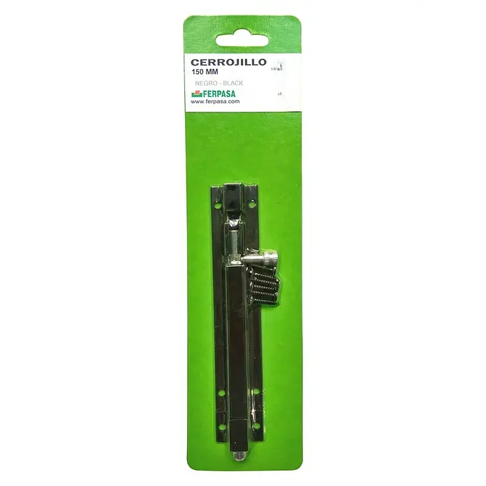 Cerrojo - Largo: 150 mm, Aluminio, Negro