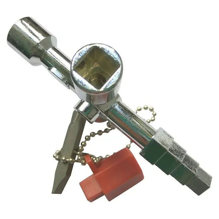 Llave fija de tubo en cruz - Número de llaves: 6 ud., Aluminio