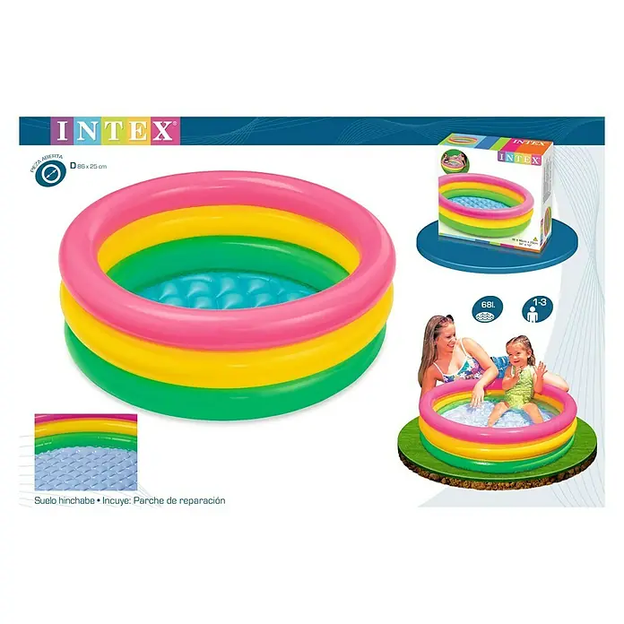 Intex Piscina hinchable Sunset - Ø x Al: 86 x 25 cm, 68 l, Multicolor