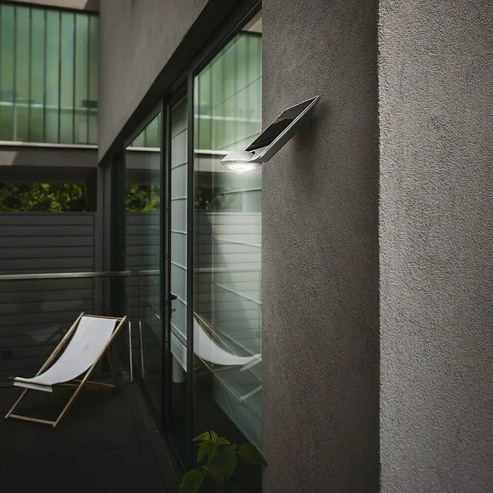 Lutec Aplique solar LED para exterior con sensor Drop - Detector de movimiento, 2,3 W, Color de luz: Blanco neutro, IP44