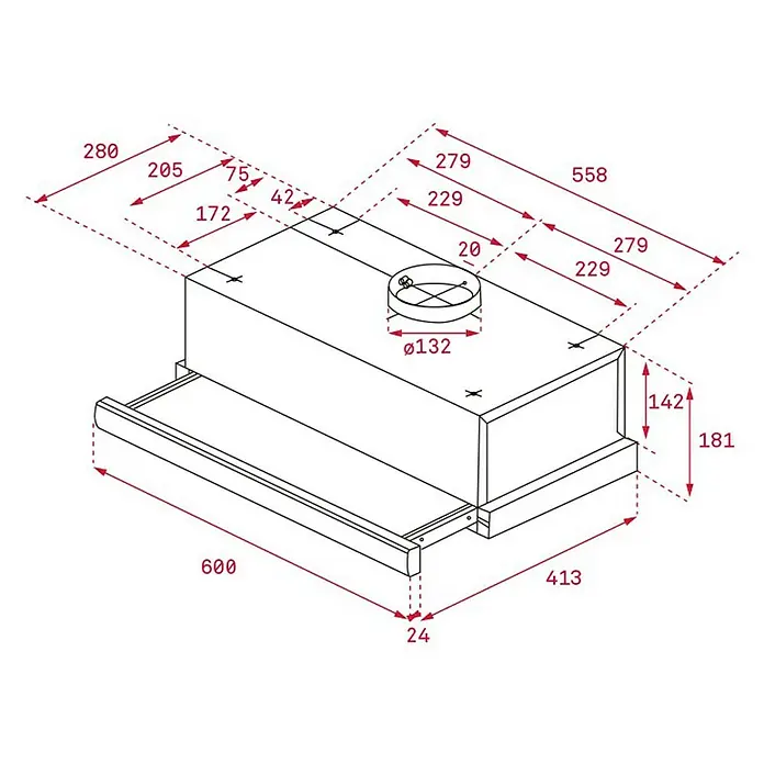 Teka Campana integrable TL6310 - Ancho: 60 cm, Potencia de aire máx.: 332 m³/h, Blanco