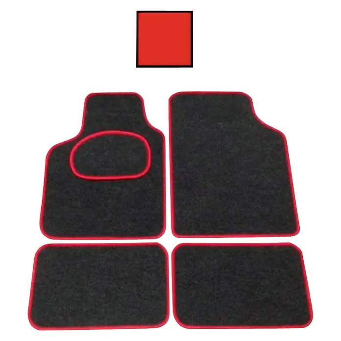Juego de alfombrillas para vehículo - 4 piezas, Gris/Rojo