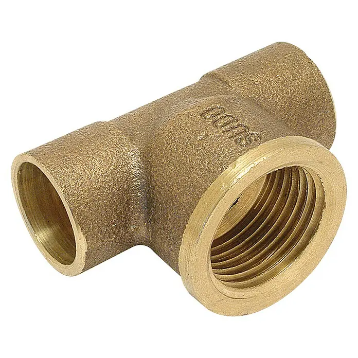 Pieza T soldar - roscar H - 18 mm, Rosca interior: ½″, Latón