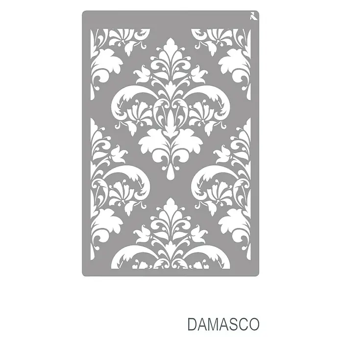 La Pajarita Plantilla decorativa Stencil Damasco - Elementos decorativos, 20 x 30 cm, Plástico