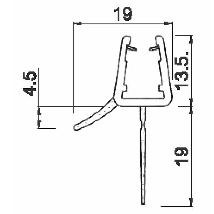 Perfil de sellado vierteaguas L 6-8 - L x An x Al: 100 x 3 x 3 cm