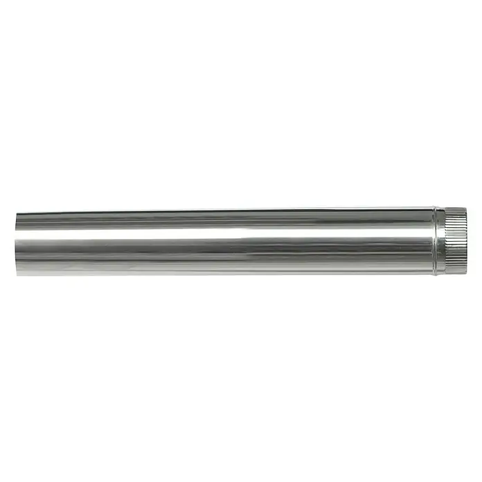 Tubo para estufa - Ø x L: 150 mm x 100 cm, Cromado, Plateado