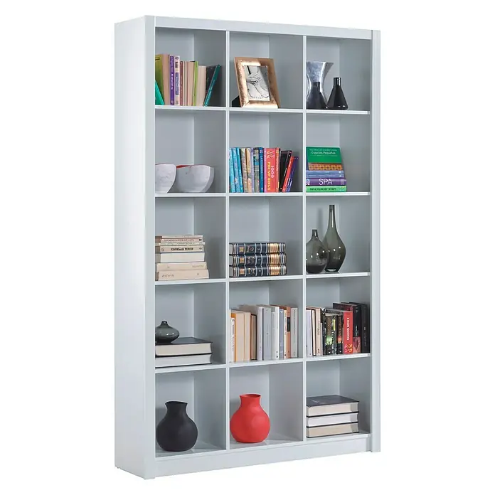 Estantería de madera Kube triple - An x Al: 114 x 196 cm, Madera, Blanco