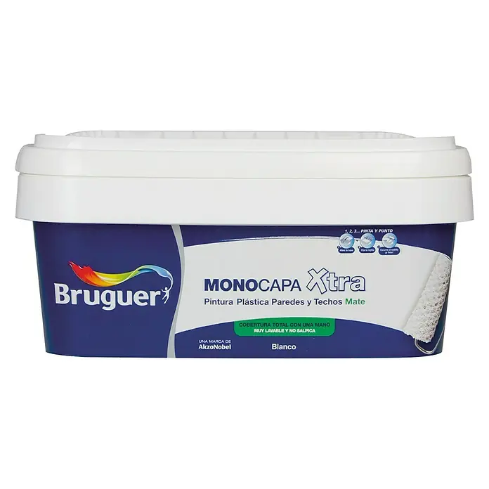 Bruguer Pintura para paredes Monocapa Xtra - Blanco, 4 l, Mate