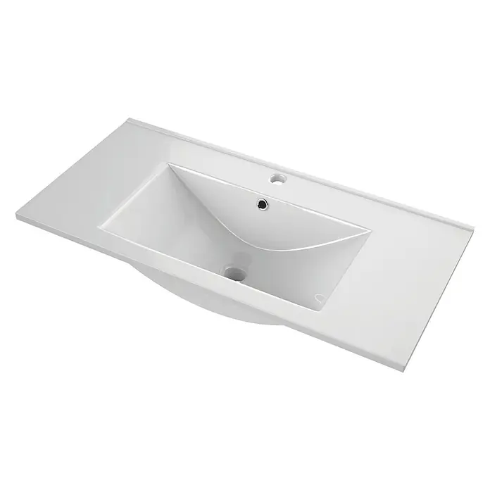 Lavabo Titán - 71 x 46 cm, Orificios para grifo: Medio, Con desbordamiento, Blanco