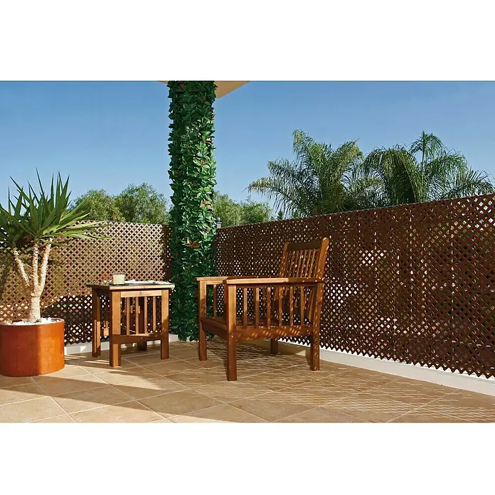 Celosía PVC 18 mm - An x Al: 1 x 2 m, Marrón