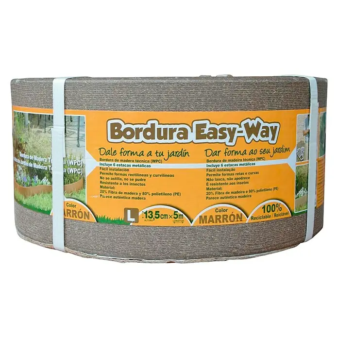 Bordura Easy Way - L x An x Al: 500 x 0,55 x 13,5 cm, Material compuesto, Marrón