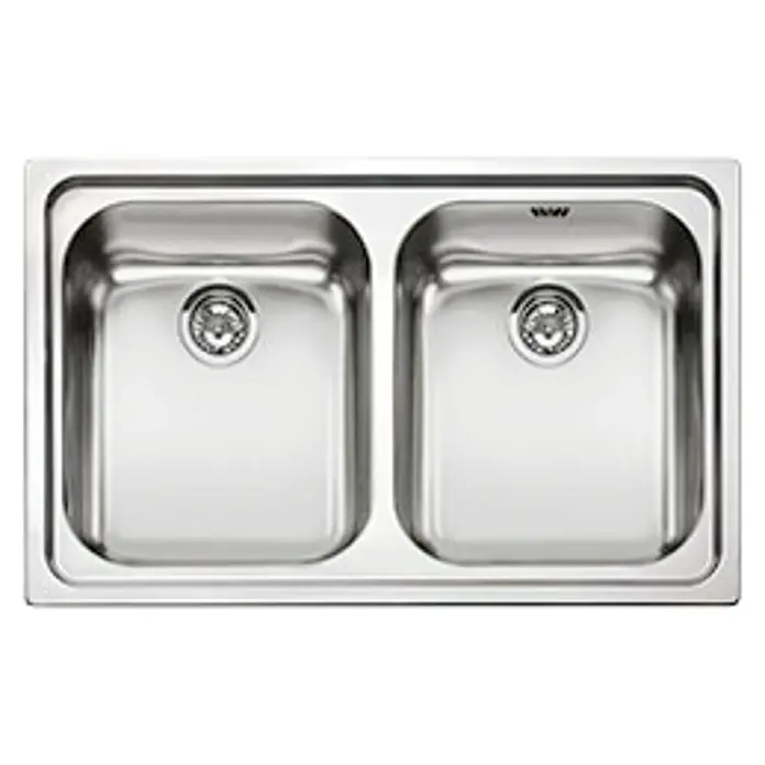 Smeg Fregadero encastrable SP792-2 - 50 x 79 cm, Acero inoxidable, Cromo