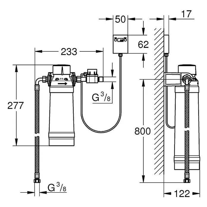 Grohe Filter-Set Red - Mit Filterkopf, Blau/Weiß - Vorderansicht