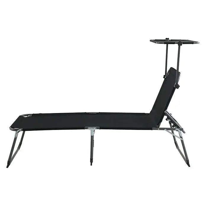 Sunfun Marissa Ležaljka za sunčanje - 200 x 70 x 40 cm, Tekstil, Crne boje