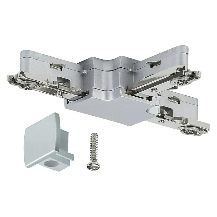Paulmann URail T-Verbinder - Chrom matt, L x B x H: 10,4 x 6,2 x 1,8 cm - Vorderansicht