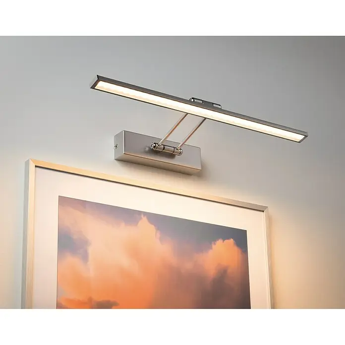 Paulmann Galeria LED svjetiljka za slike Beam Fifty - 7 W, Topla bijela, 45 x 19 cm, Četkani nikal - Živopisni prikaz