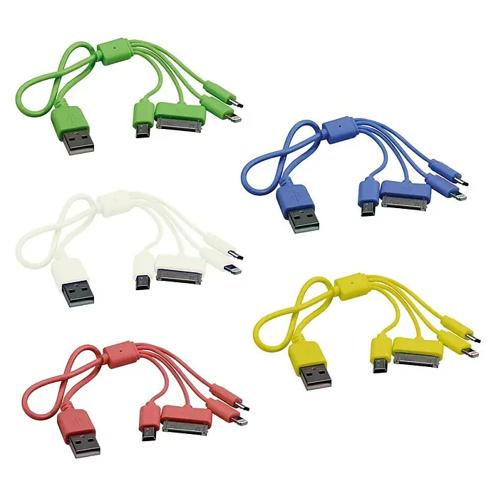 USB kabel za punjenje Universal 4 in 1 - Raznobojno - Pogled odozgo