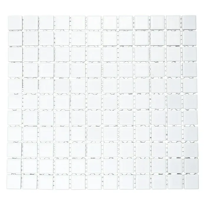 Mozaik pločica - 32,6 x 30 cm, Bijele boje, Mat - Pogled sprijeda
