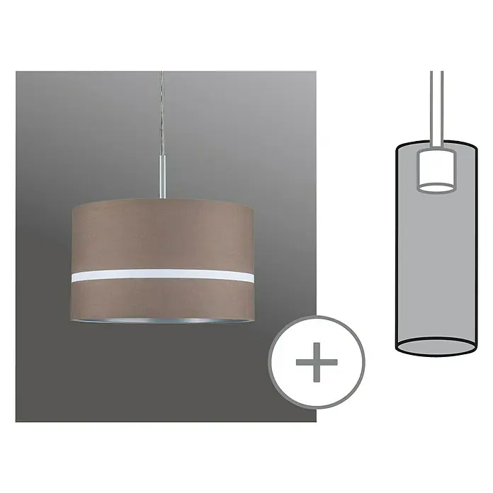 Paulmann DecoSystems Lampenschirm Tessa - Durchmesser: 25 cm, Braun, Textil, Form: Rund - Anwendungsbeispiel