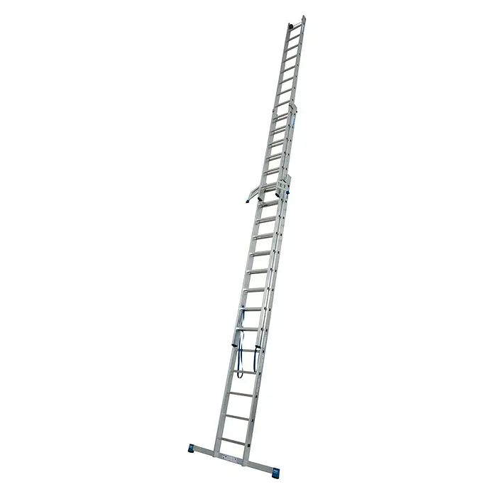 Krause Stabilo Sprossen-Mehrzweckleiter - Arbeitshöhe: 10,9 m, 3 x 14 Sprossen, Aluminium - Linke Seitenansicht