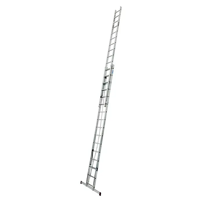 Krause Corda Sprossen-Seilzugleiter - Arbeitshöhe: 8,63 m, Anzahl Tritte: 2 x 16 Sprossen, Aluminium - Linke Seitenansicht