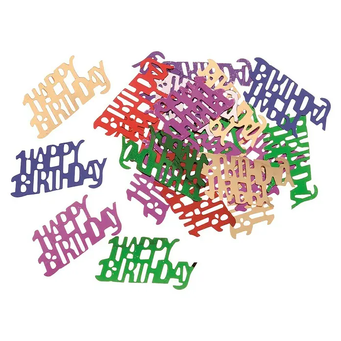 Glorex Pailletten - Mehrfarbig, Happy Birthday - Vorderansicht